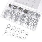 MAGICLULU 250pcs Double Wire Spring Hose Clamp Kit, Fuel Line and Water Pipe Clips for Plumbing and Automotive, Assorted Sizes for Industrial and Hydraulic Fittings