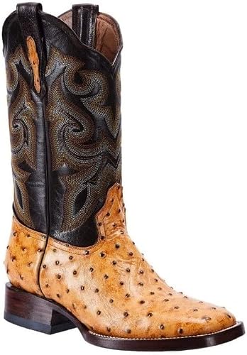 Joe Boots Western Boots For Men Ostrich Print Leather 701