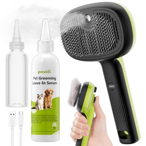 pecute Essential Oil Cat Steam Brush Cool Mist Anti-Static for Cats Dogs
