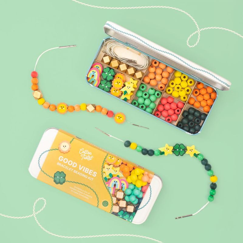 Kit de cuentas para hacer pulseras y abalorios infantiles COTTON TWIST Good Vibes