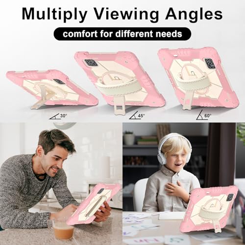 Coque Xiaomi Pad 7 Pro rigide rose avec dragonne rotative - 4