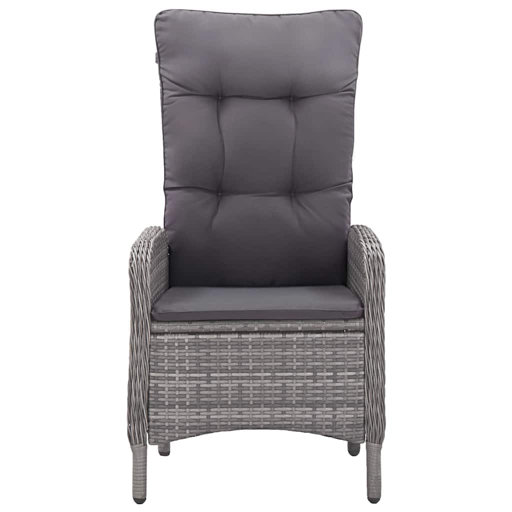 Lite drewno akacjowe z rattanem PE szary 127 cm