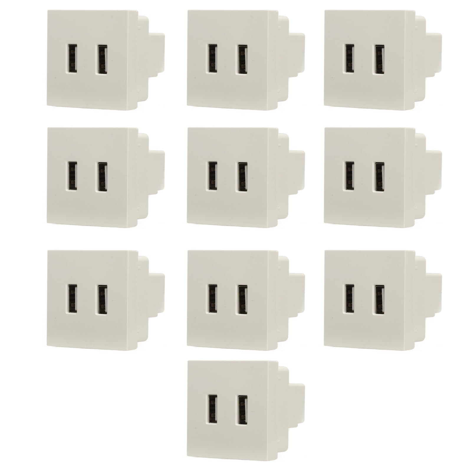 Fdit Prise Murale USB 10W 2 Ports DC5V2A Chargeur Double USB AC110-250V pour Maison Hôtel Camping-car