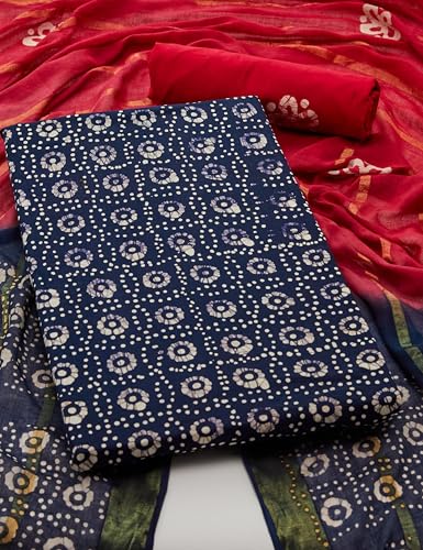 Image of Amazon Brand - Myx Women's Unstitched Batik Print Salwar Suit Dress Material With Dupatta