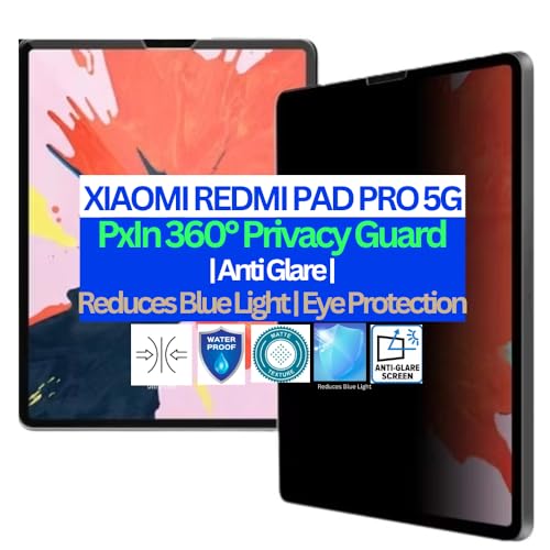Image of Pxin Tablet Privacy Guard compatible with XIAOMI REDMI PAD PRO 5G | Screen protector | Anti-Glare | Blue light filter | 360 degree Anti Spy | Eye Protection