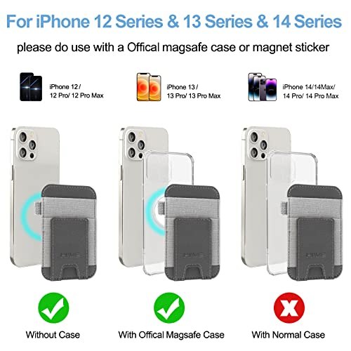 New-Upgrade Magnetic Card Wallet Holder For Apple Magsafe, Magnetic Magsafe Leather Wallet For Iphone 14/13/12 Magsafe, Mag-Safe Wallet For Back Of Iphone 14 Iphone 13/12 Series, Fits 7 Cards, Grey #TOP7