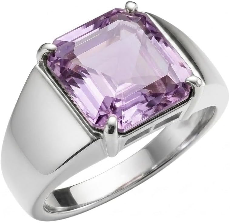 3 Carat Asscher-Cut Gemstone Ring Wedding Engagement Rings for Women Men, Lab-Grown Sapphire/Ruby/Emerald/Moissanite/Amethyst/Garnet/Black Onyx/Blue Topaz/Citrine/Tourmaline/Peridot Asscher-Cut Wedding Ring for Women Men, Customizable 10K Gold/14K Gold/18K Gold/925 Sterling Silver