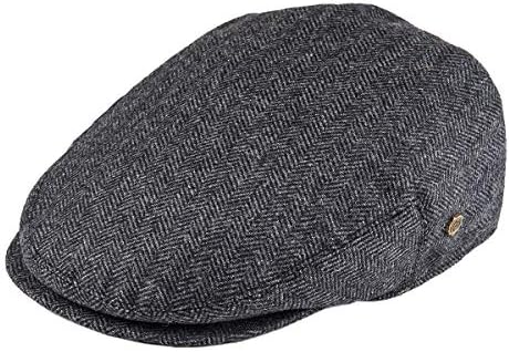 VOBOOM Men's Herringbone Flat Ivy Newsboy Hat Wool Blend Gatsby Cabbie Cap