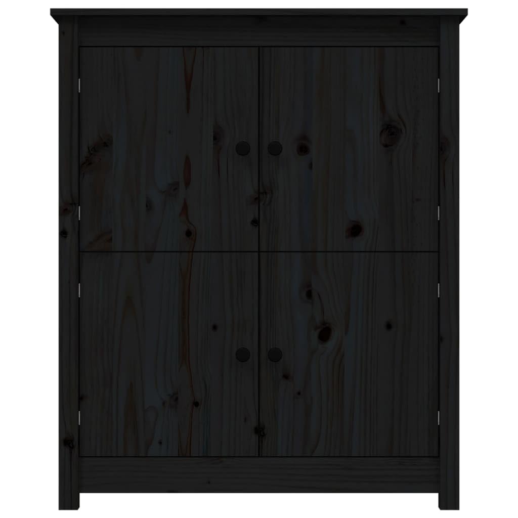 vidaXL Aparador Mueble Armario Consola Salón Sala Estar Almacenamiento Decoración Adorno Entrada Estante Cajón Madera Maciza de Pino Negro