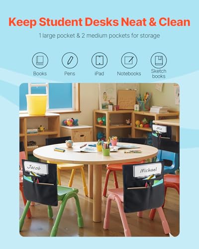 Poche rangement dossier chaise VEVOR 47x51 cm pour éliminer le désordre scolaire