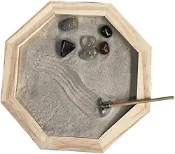 META ATACADO, Jardim Zen Japonês Feng Shui Madeira Meditação Octógono 18cm