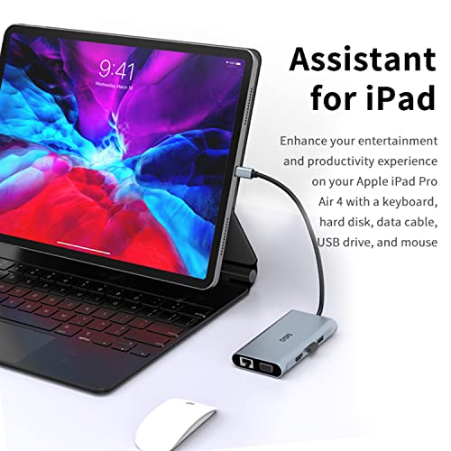 Usb C Hub, Usb C Laptop Docking Station Dual Monitor, 6 In 1 Usb C Dock With Hdmi 4K, Vga,2 Usb Port 3.0, 100W Pd Charger, Gigabit Ethernet, Usb C Dongle Compatible With Macbook/Dell/Hp/Lenovo Laptops #TOP3