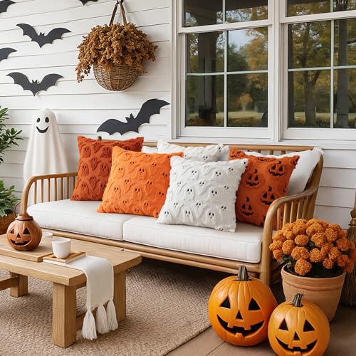 Brunt Orange Halloween Pillow Covers - image 3