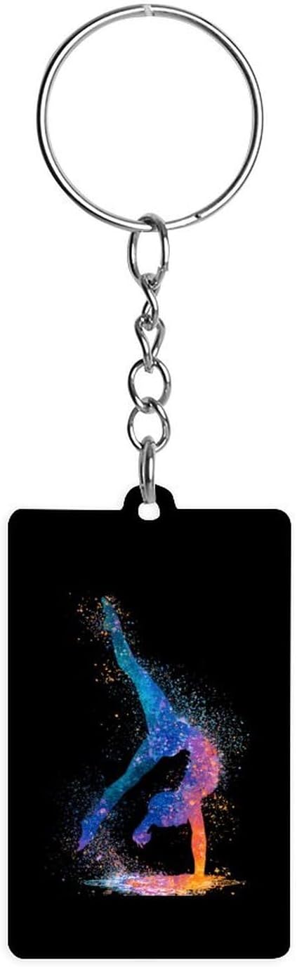 Gymnastics Tumbling Cute Keychain Compact Acrylic Key Ring Holder