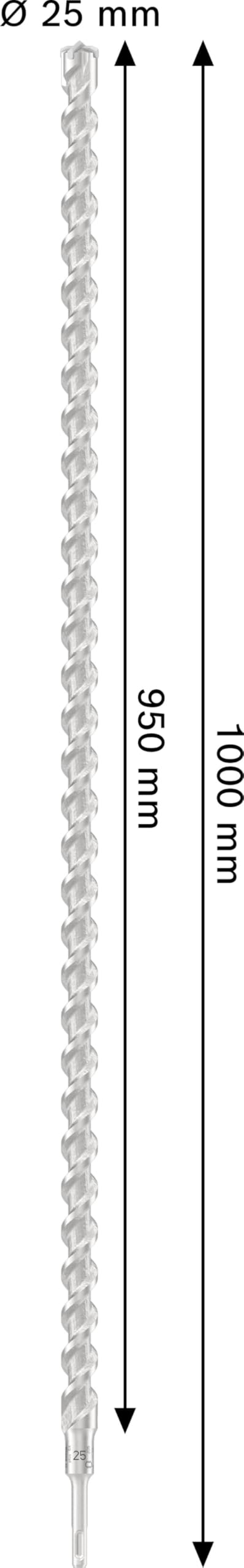 Bosch 1x Broca para martillo PRO SDS plus-5X (para Hormigón armado, Hormigón, Ø 25,00 mm, Professional Accesorios Martillo perforador)