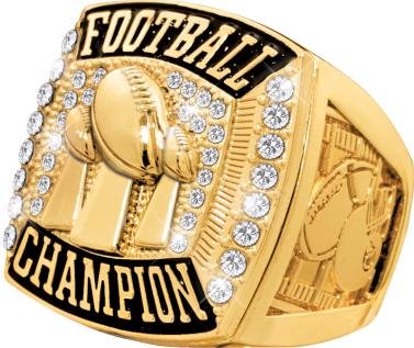 Crown Awards Gold Deluxe Football Champion Ring - Size 8 Prime