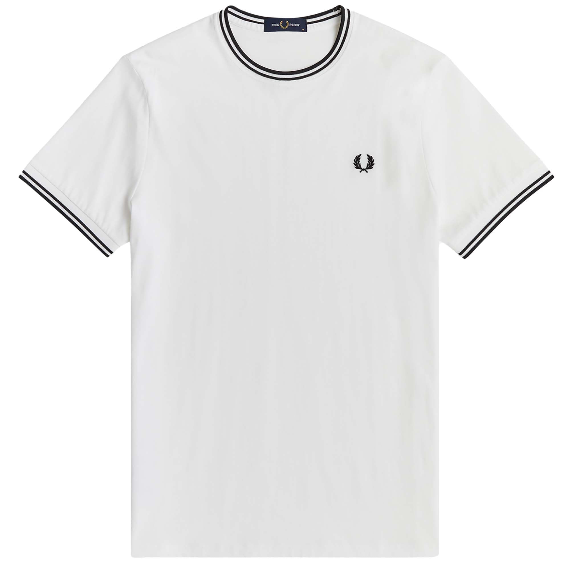 Fred Perry Men's White Twin Tipped T-Shirt - M