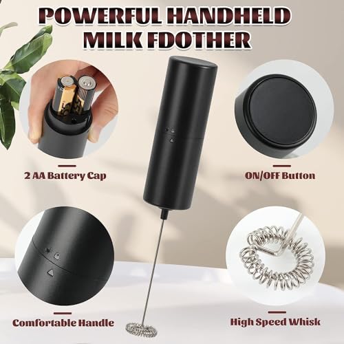 Image of BEYOND BASIC Mini Coffee Milk Egg Beater Electric Foam Hand Blender Mixer Classic Sleek Design Froth Whisker Latte Maker for Milk,Coffee, Beater,Juice,Cafe Latte,Cappuccino (2)