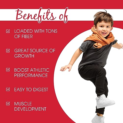 Image of MOM & GIGGLES Plant Based Protein Powder| Vegan protein Powder | Pea Protein Powder | Kids Nutrition Shake - With Shaker - (Banana Flavour) Pack of 1-500 gm