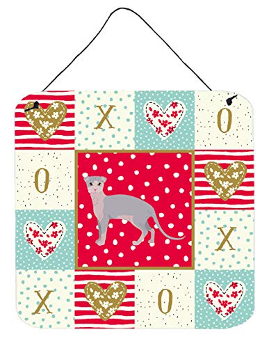 Caroline's Treasures CK5729DS66 Ukrainian Levkoy Cat Love Wall or Door Hanging Prints, Red Aluminum Metal Sign Kitchen Wall Bar Bathroom Plaque Home Decor, 6x6, Multicolor