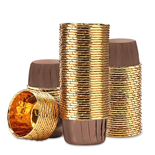 EUSOAR Cupcake Ramekins, 100pcs 3.5 oz Aluminum Foil Muffin Liners, Cupcake Liners, Aluminum Foil Baking Cups, Little Foil Holder Cups for Wedding Birthday Party