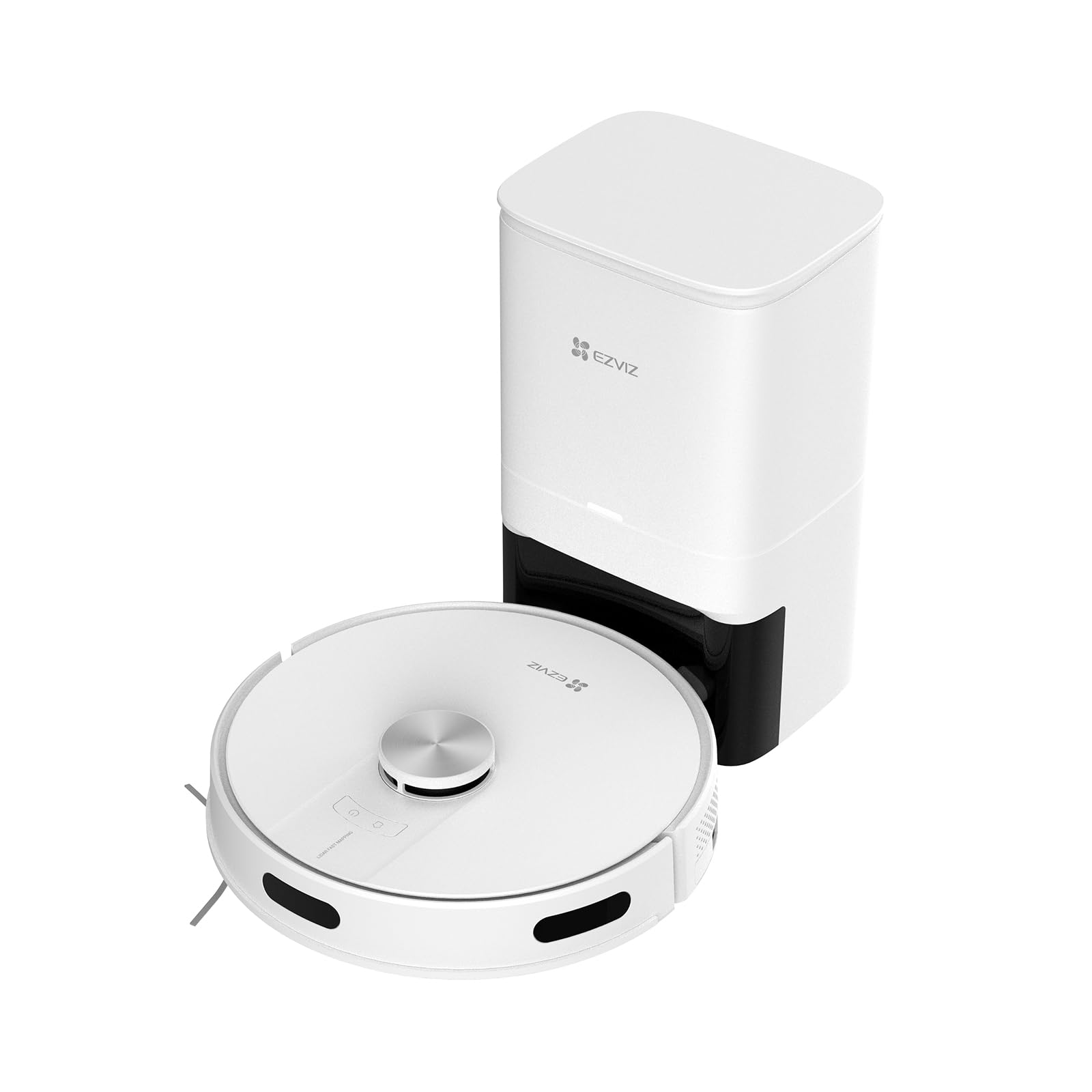 EZVIZ RE4C Plus Robot Aspirateur Laveur Avec Station Auto-Vidante - 4000Pa, Navigation LiDAR, Parfait Pour Poils D'Animaux