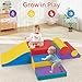 HONEY JOY Toddler Climbing Toys Indoor, 7-Piece Soft Climbing Foam Block Activity Play Structure, Gym Equipment for Child Development, Waterproof & Easy to Clean Climb and Crawl Playset, Gift (Red)