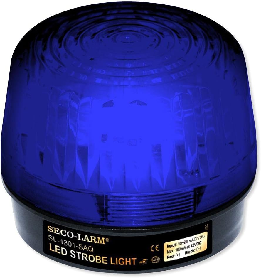 Seco-Larm Enforcer LED Strobe Light, Blue Lens (SL-1301-BAQ/B)