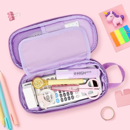 Image of Bagseri Pencil Case for Girls - Expandable Kids Pencil Case Large Capacity Pencil Pouch Organizer Cute Pencil Bag Pencil Box for School Student, Pen Case Only (Purple Mermaid Tail)