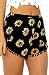 Women's Small Balls Tassel Edge Floral Print Beach Shorts,Yellow/Green Black S/US ( 4 )