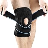 Knee Brace with Side Stabilizers & Patella Gel Pads, Adjustable Compression Knee Support Braces for Knee Pain, Meniscus Tear,ACL,MCL,Arthritis, Joint Pain Relief,Injury Recovery