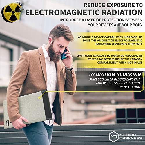 Mission Darkness Dry Shield Faraday Tablet Sleeve // Slim Waterproof Dry Bag for Tablets + RF Shielding Liner // Signal Blocking, Anti-Tracking, EMP Shield, Data Privacy, Electronic Device Security