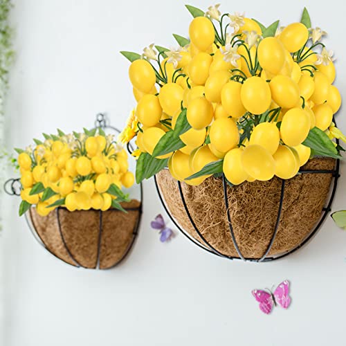 Leshabayer Artificial Lemon Bunch Branch Garland Vine Wreath Lifelike Fake Fruit Props Home Garden Wedding Party Decoration (2Pc Lemon Bunch) #TOP6
