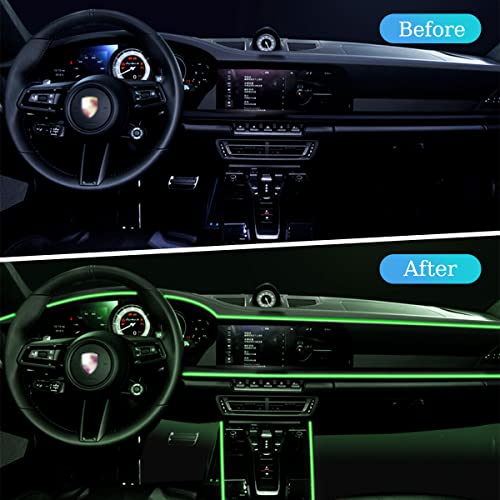 El Wire Interior Car Led Strip Lights, Usb Auto Neon Light Strip With Sewing Edge, 16Ft Electroluminescent Car Ambient Lighting Kits With Fuse Protection, Car Decoration Accessories (Green1/16Ft) #TOP4