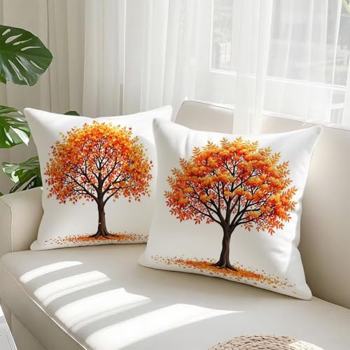 Housse coussin velours 70x70cm orange imperméable de qualité supérieure