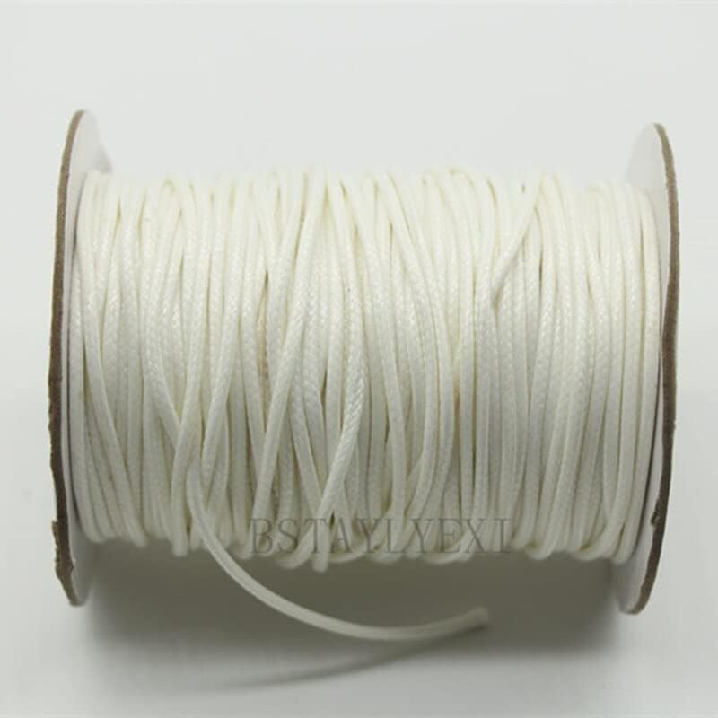 30 Color 200 Yard 1.5mm 5mm 4mm 3mm 2.5mm 2mm Korean Waxed Line Round Cord Necklace Rope Leather Thread Jewelry Making Accessories - (Color: 13/ Size: 2mm 100 Yards)