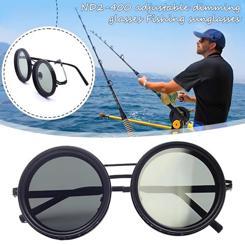 Adjustable Tint Sunglasses - Polarized ND Filter with 1-9 Gear Control, Round Anti-Glare UV Protection Eyewear2