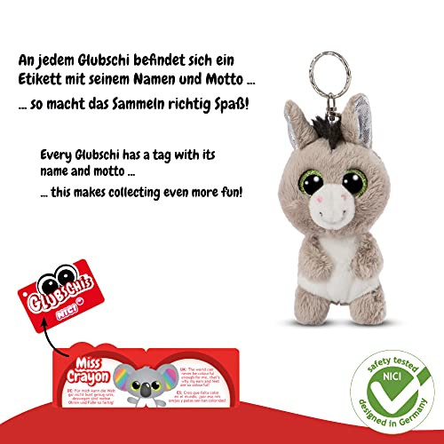 NICI Glubschis: Das Original – Glubschis Schlüsselanhänger Esel Donki 9 cm – Esel Kuscheltieranhänger mit Schlüsselring für Schlüsselband, Schlüsselbund & Schlüsselhalter – Taschenanhänger