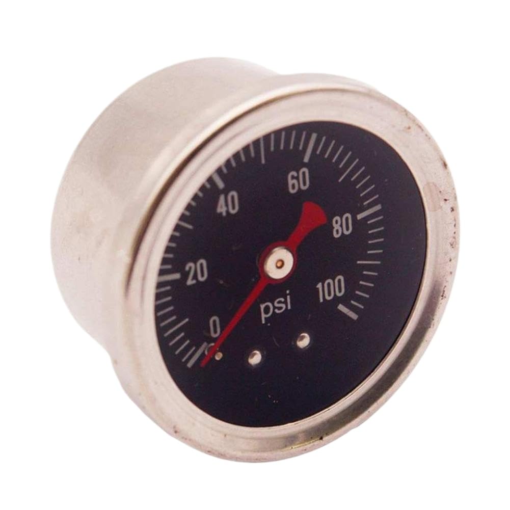 Fuel Pressure Regulator Gauge 1/8 NPT White Back 0-100 BAR 0-100 PSI