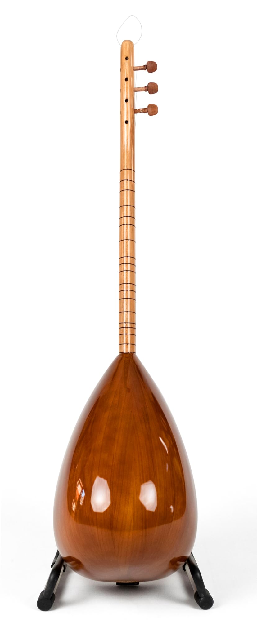 Baglama Saz à col court turc en bois de mûrier avec micro, cordes, médiators, étui
