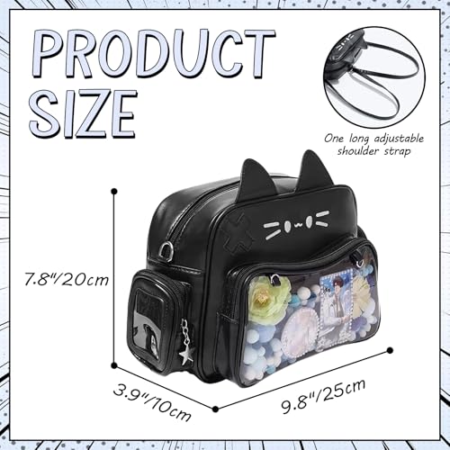 HuiYStar Kawaii Ita Bag Backpack Cute Cat Shoulder Crossbody Bags Multi-Purpose Pin Display with Insert