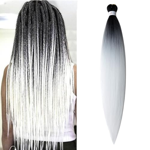 Pre Stretched 26 Inch Ombre White Braiding Hair