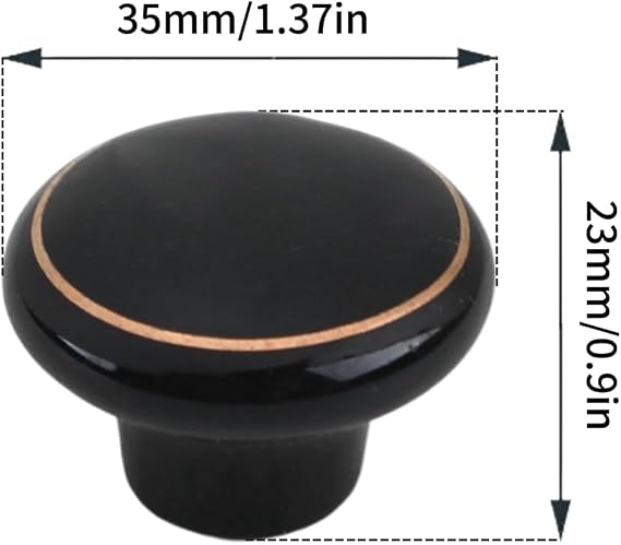 Ceramic Hand Painted Drawer Knobs, Vintage Flower Painted Cabinet Knobs and Pulls, Kitchen Furniture Knobs for Dresser/Cupboard/Wardrobe/Closet (Flower Black Round) 4 PCS