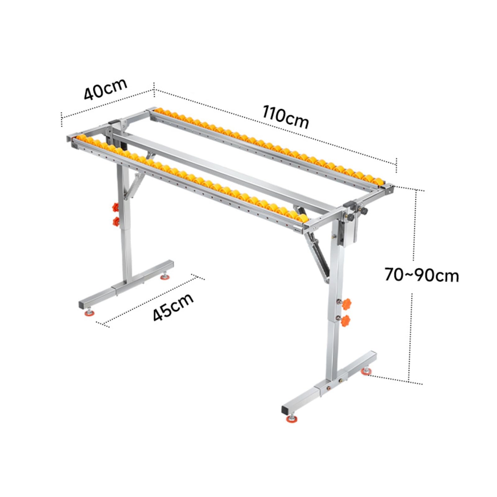 Support Bracket Werkstückständer Rollenbock Materialauflage Zuführtisch Höhenverstellbar aus Edelstahl mit Doppelrollen für Werkbank Säge
