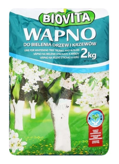 Pintura blanca para árboles frutales, pintura para árboles, cuidado contra heladas, cal de jardín, 2 kg