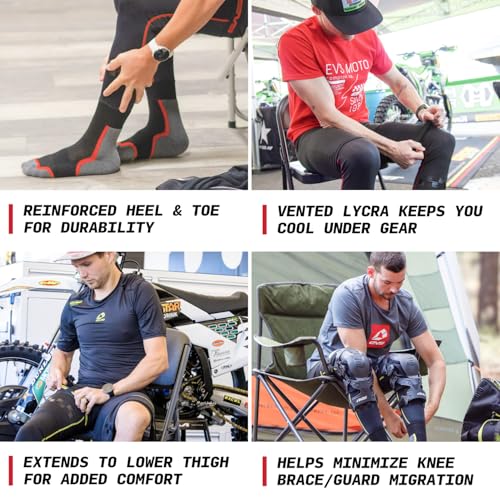Image of EVS TUG Fusion Socks (1 Pair), Compression Moisture-Wicking, Cooling | Compression sock with reinforced heel /toe, moisture-wicking comfort, contoured stay-put fit, boot-ready support
