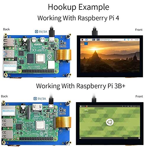 IBest 4.3inch DSI LCD Capacitive Touch Screen Display 800×480 Resolution IPS Wide Angle Monitor for Raspberry Pi 4B/3B+/3A+/3B/2B/B+/A+, Supports Ubuntu/Kali / WIN10 IoT – Image 4