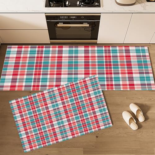 Tapis antidérapant cuisines rouge lavable pour sol sécurisé