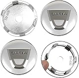 Tapacubos para Dacia Duster Logan Sandero Lodgy, 4 Piezas 60mm Rueda Central A Prueba de Herrumbre Insignia Emblema Logotipos Cubierta de Repuesto Accesorios de Estilo Automático