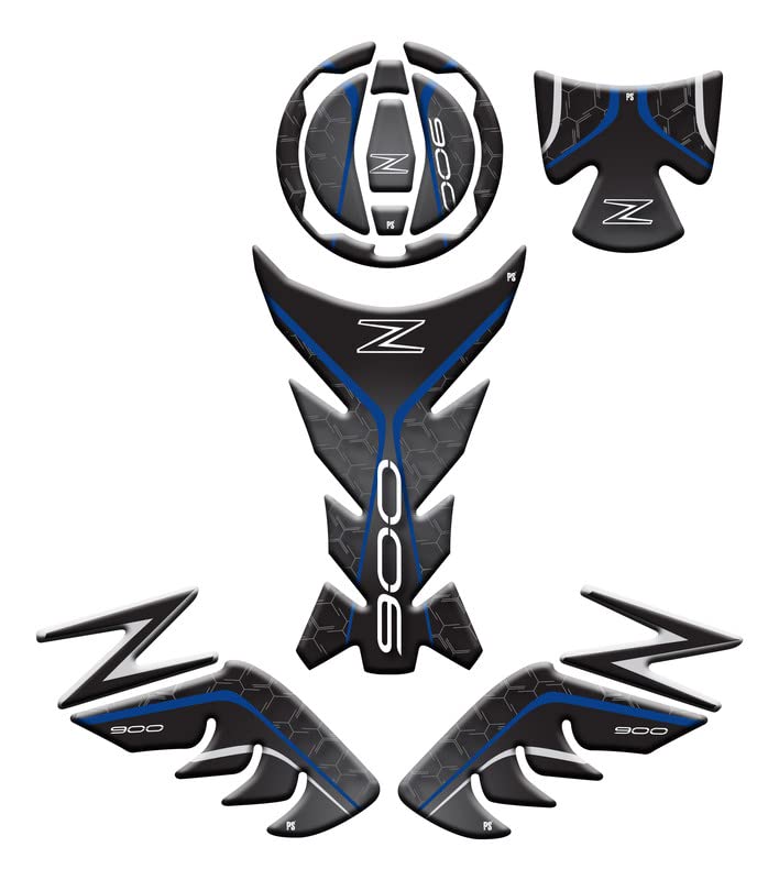 Protection pare-feu résinée Z900 kit adhésif 3D anti-rayure bleu pour moto